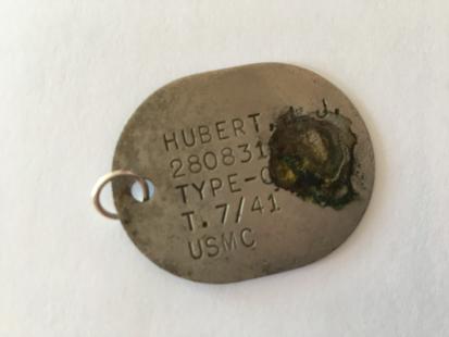 Dogtag recovered with USMC Sgt James Joseph Hubert