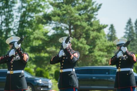 Marine rifle squad for USMC Sgt James Joseph Hubert 