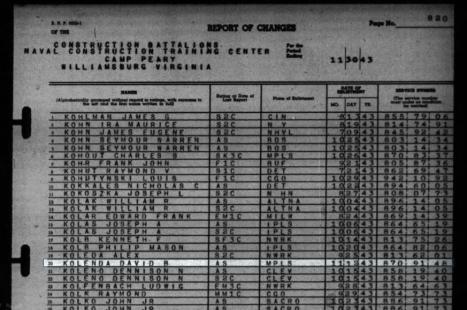 KOLENDA-David Bernard-WWII-Navy-muster roll.jpg